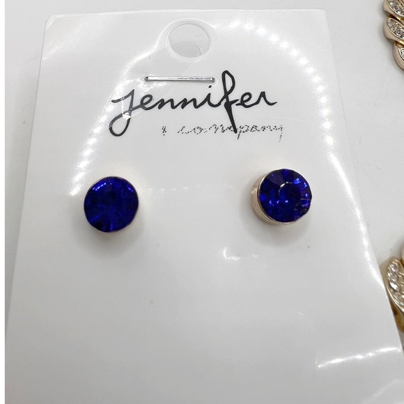 Jennifer & Co Gold NWT Chunky Rhinestone Chain Necklace Blue Butterfly Pendant - Picture 9 of 11